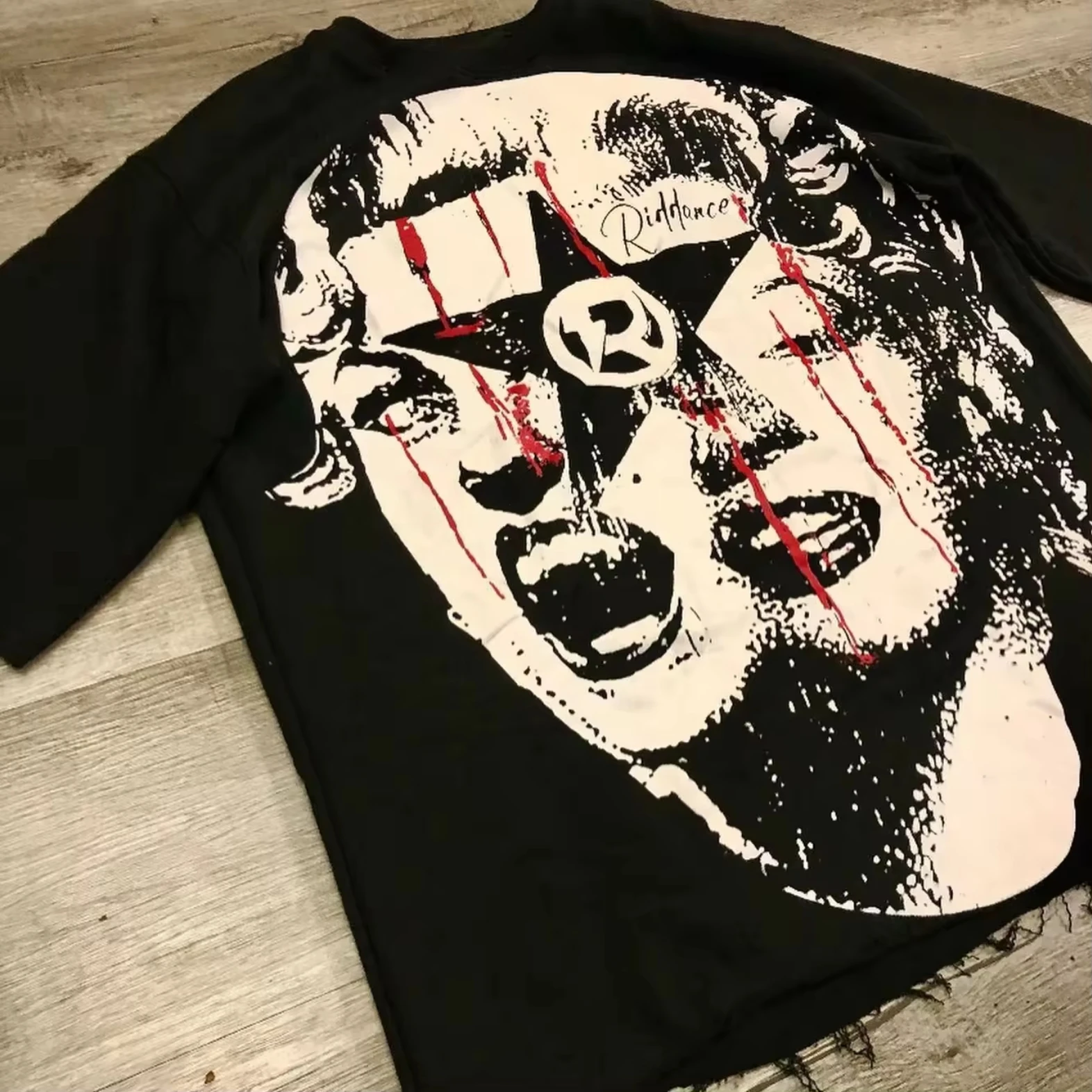 High Street 220gsm Cotton T Shirt Washed Skull Oversized Tshirt Heavyweight Men Tee Graphic T Shirts For Men