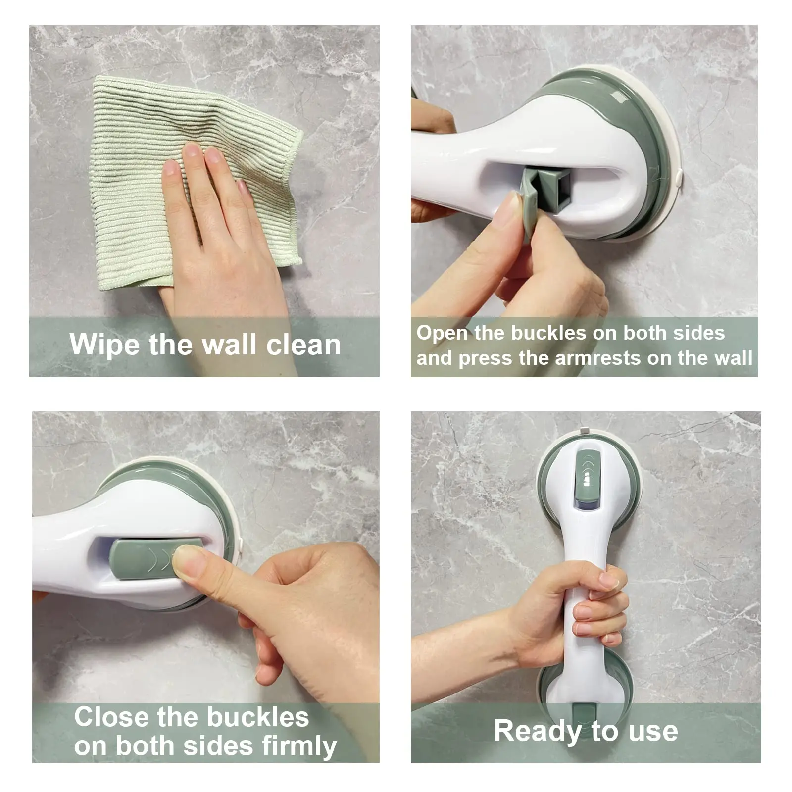 Hoone Handicap Safety Bathtub Armrest Rail Support Customized Shower Suction Grip Handle Wall Mounted Grab Bars For Bathroom