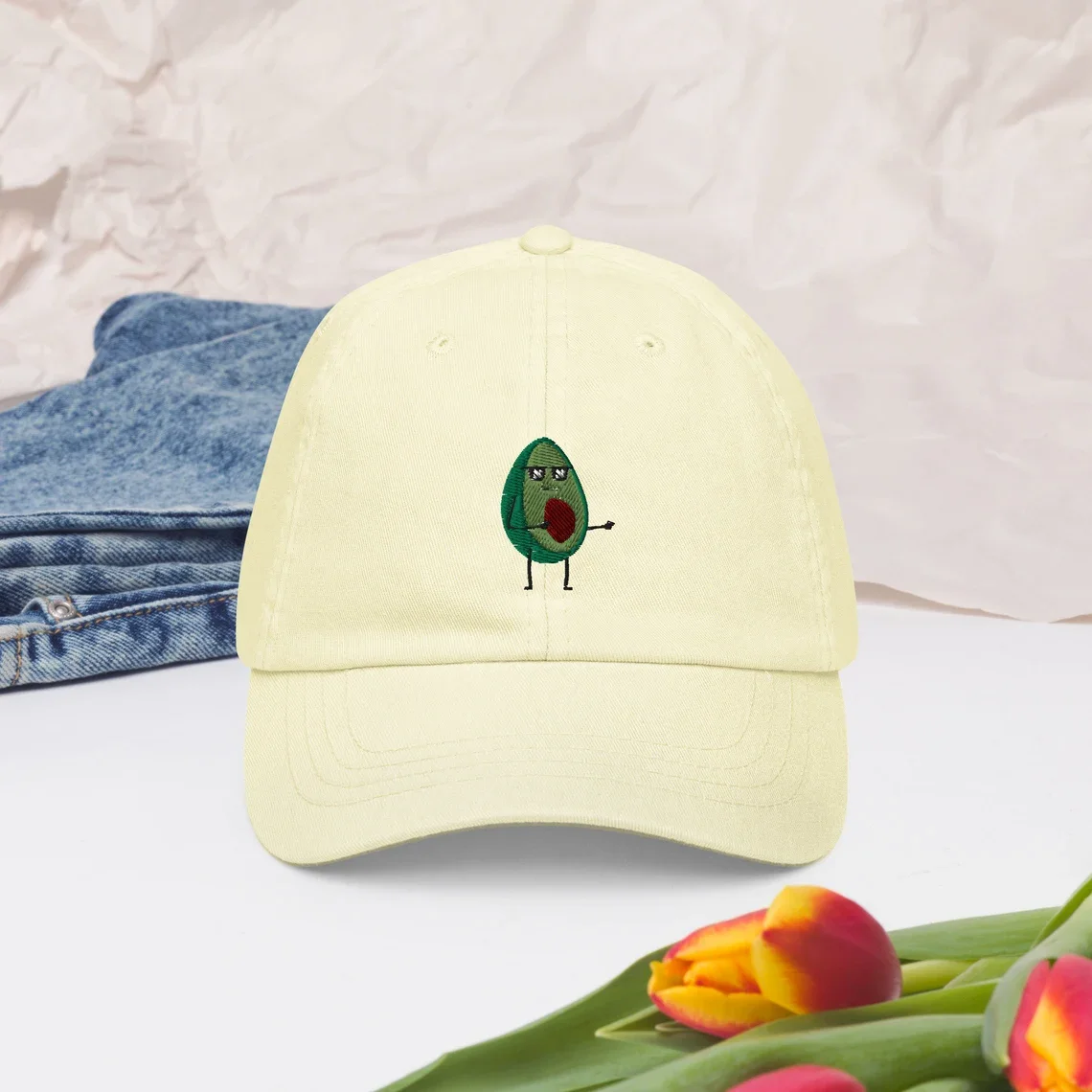 Pastel baseball hat Avocool Collection Sport Hats With Custom Design 6 Panels Fruits Logos Embroidered Vietnam Manufact