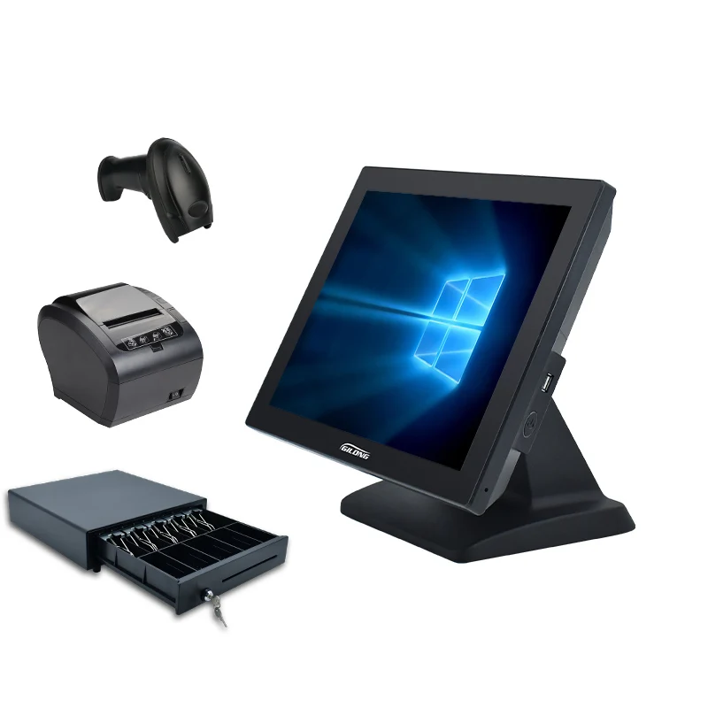 Full set Single Screen Windows 10 Core i3 Transaction Device POS Terminal