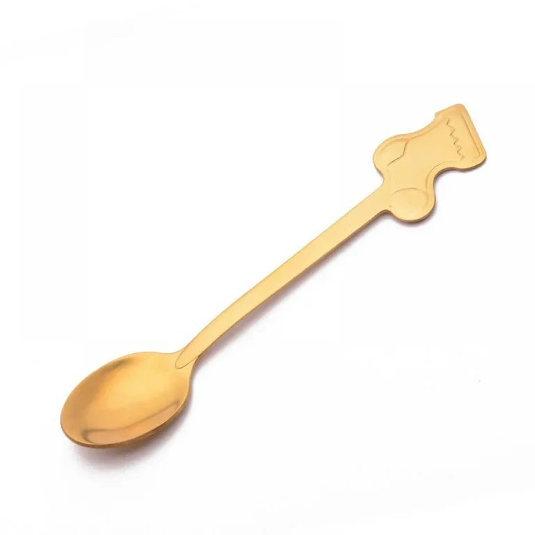 Palm Tree Handle Coffee And Tea Spoon With New Look Design Handmade Gold Plated Baby Spoon Set