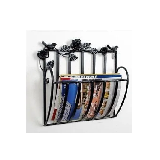 Hot Sales Classic Library Factory Price Bookshelf Design Iron Metal Leather Magazine Rack Holder Newspaper Rack