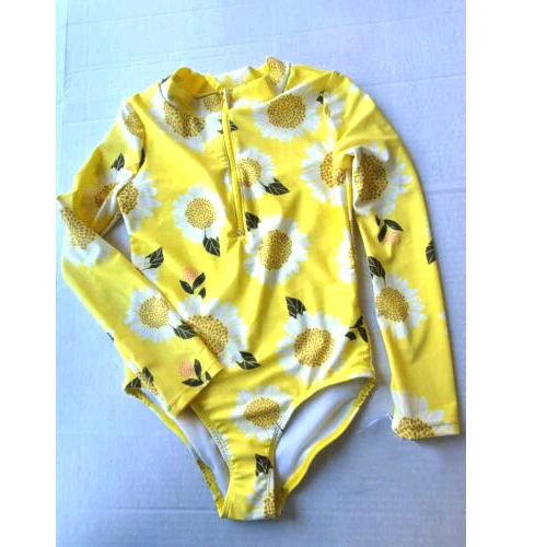 NWT ONE PIECE SUNFLOWER RASHGUARD SWIMSUIT BATHINGSUIT