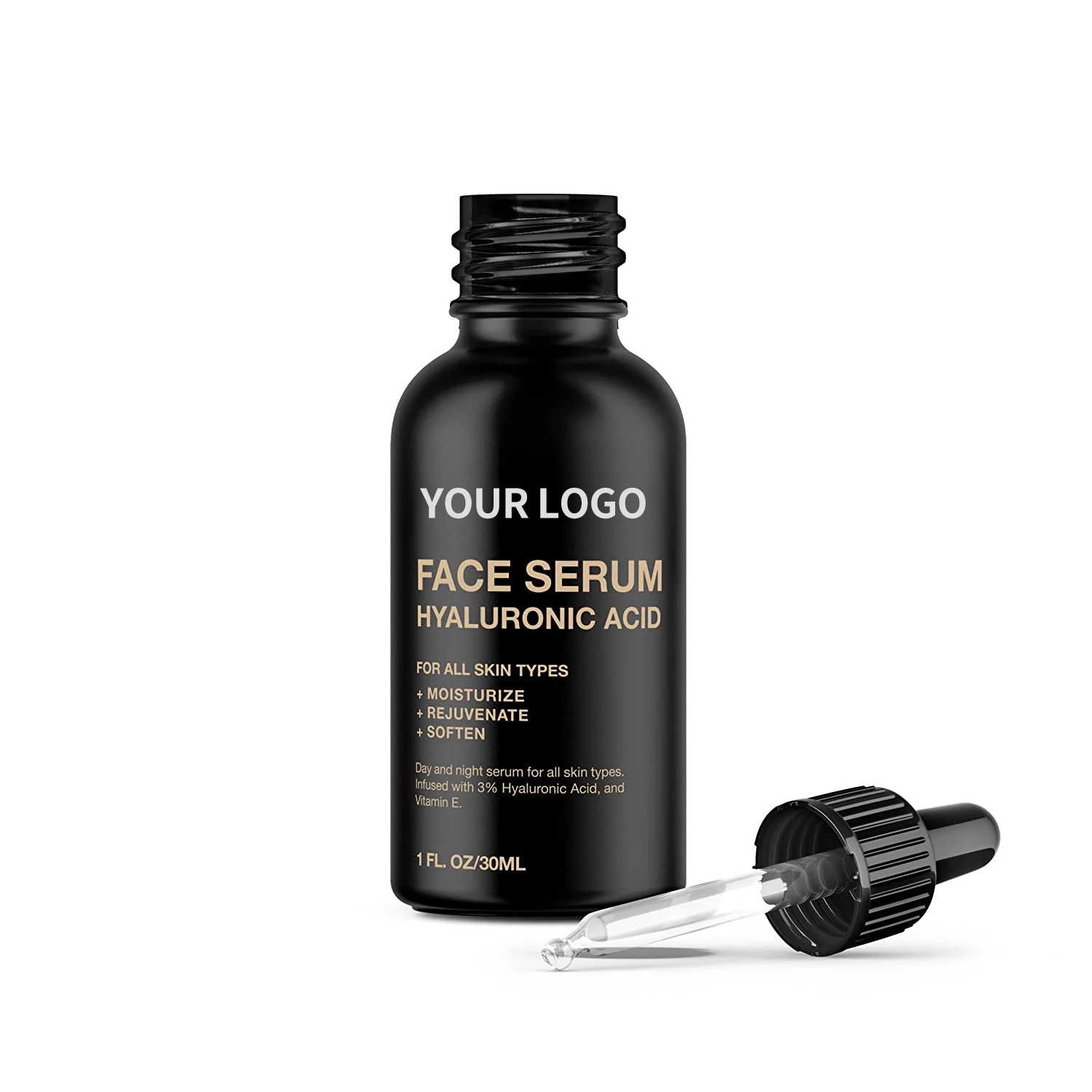 Private Label Vitamin E Hyaluronic Acid Day Night Moisturize Mens Anti Aging Rejuvenate Soften Facial Serum For All Skin Types