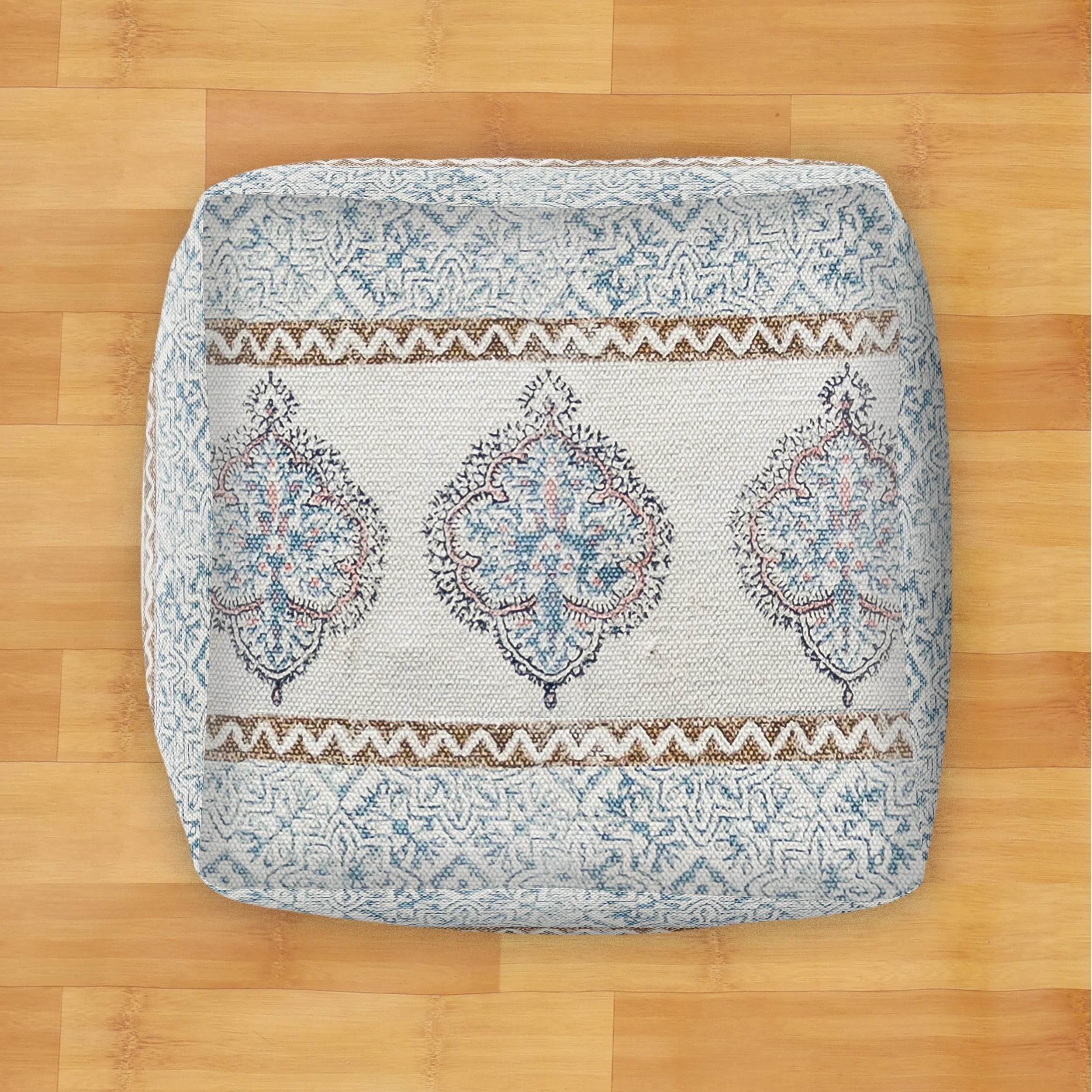 Home Decor  Pouf Customize Pouf Block Print Pouf  Hand made pouffe Square Shape Pattern 100% Cotton