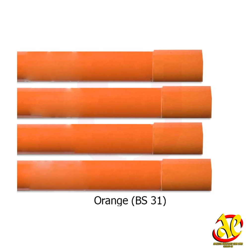 Best Seller Orange Coating Galvanized Iron Conduit Tube Size 3/4 Inch 3.81 Meter Variety Lengths and Diameters