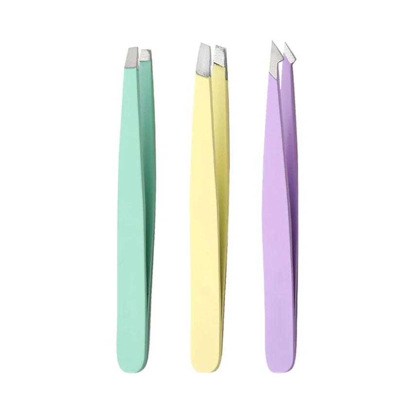 Custom Logo Stainless Steel Gold Plated Set Eyebrow Tweezers Beauty instruments Professional Manufacturer Tweezers