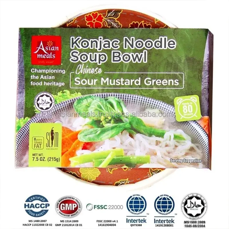 Factory Wholesale Delicious Konjac Instant Noodle Soup Bowl with Sour Mustard Greens Classic and Wholesome