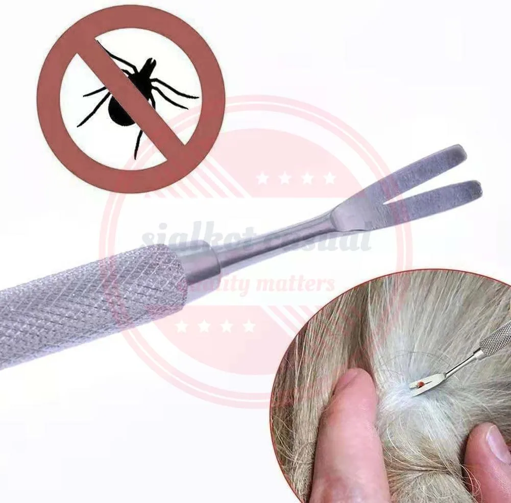 3 Pcs Tick Remover\Stainless Steel Tick Tweezers and Hook Set for Dogs Cats Humans Horses and Other Pets