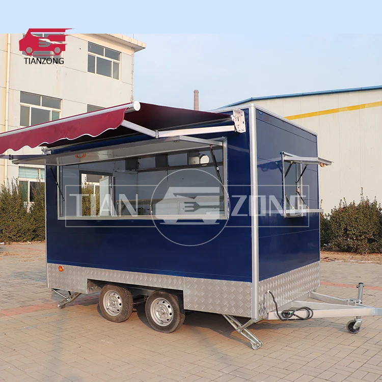 CE certified sno cone trailer food trailers fully equipped mobile food truck for vending