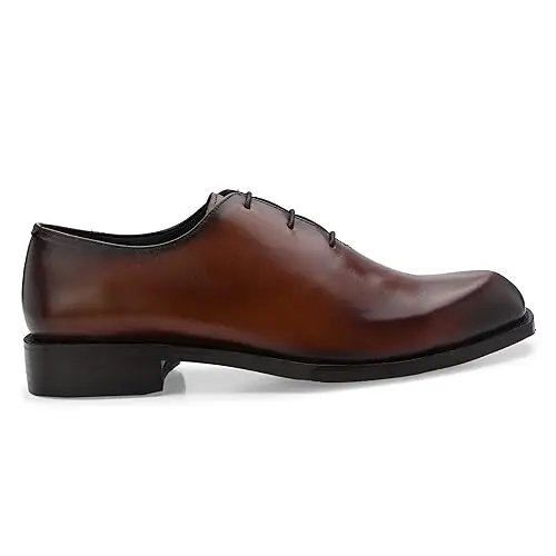 Men Leather Edge Oxford Diamond Shaped Italian Leather Dress Shoes Reverse Goodyear Welted Shoes for Men and Boys