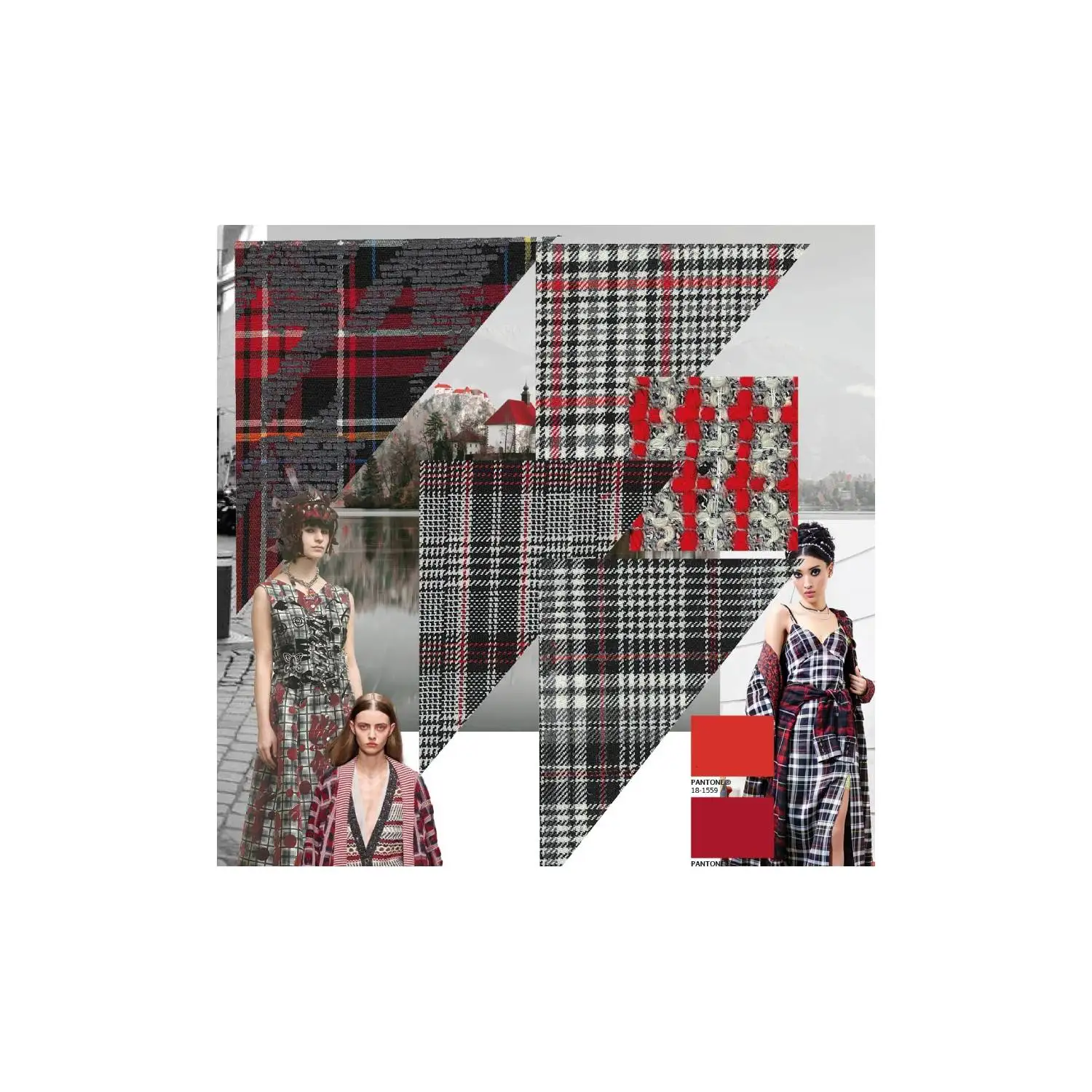 Женская одежда цветные и тканевые тренды Осень-зима 2022-23 книга в PDF доски для настроения с тканью изображениями