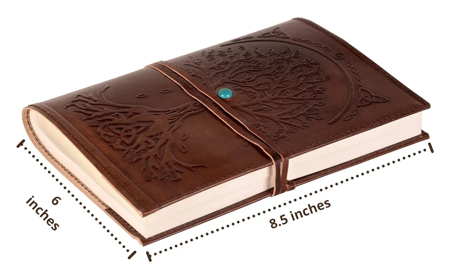 Leather Journal Writing Notebook - Antique Handmade Leather Bound Daily Notepad For Men And Women Diary Large 7 X 5Inches
