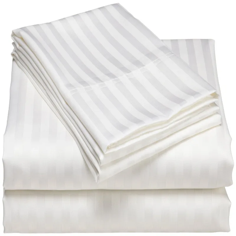 Satin Strips bedding Collection Cotton Bedding Set Bedsheet from Manufacturers Wholesale Cotton Flat Sheet Bedding Set