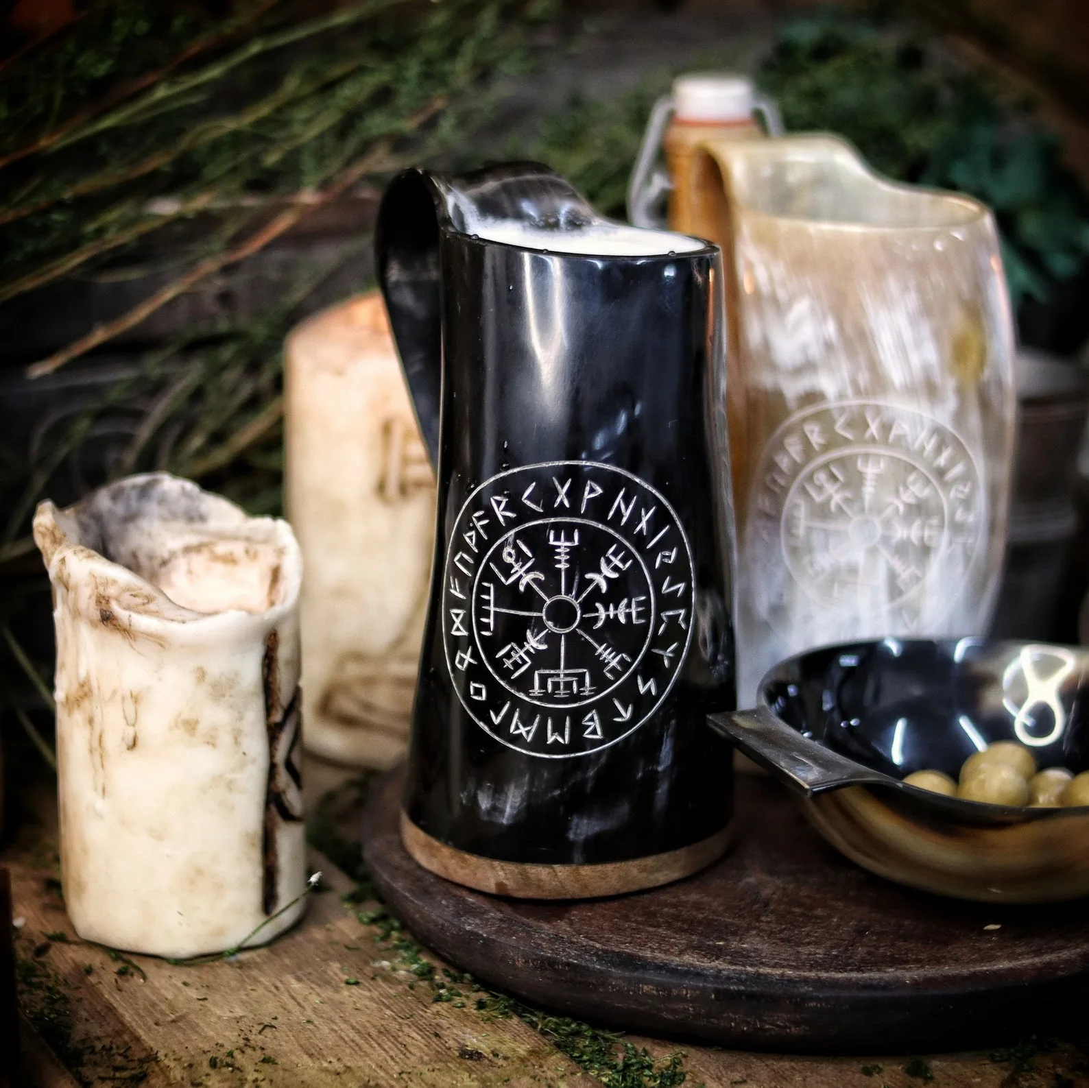 Superb Quality Natural Handmade Buffalo Horn Mug Angel Viking Drinking Mugs Christmas Party Celebration Elegant Decoration Beer