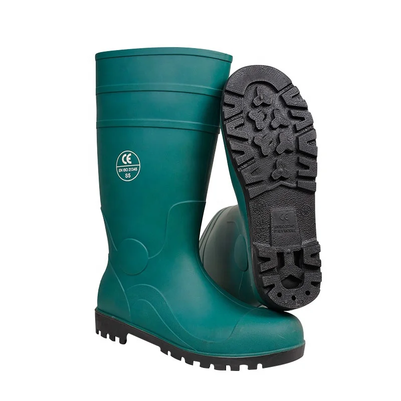 CE black steel toe rain boots steel toe safety boots waterproof  factory  puncture proof