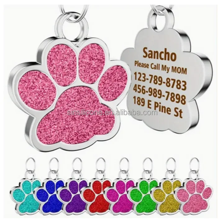 Dog Tags Stainless Steel Pet Tags Personalized Double-Sided Engraved Dog and Cat Tags Custom Pet Name