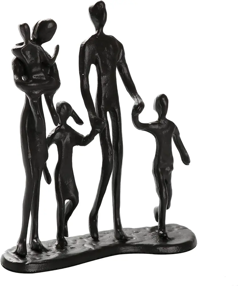 Indian Supplier Rustic Family Figurines Cast Iron Art Home Decoration Statue For Gifting Anniversary Birthday.