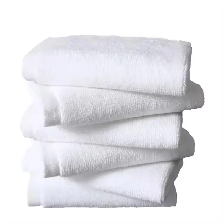 5 star hotel towels white custom logo linen 100% cotton face hand bath hotel towel set