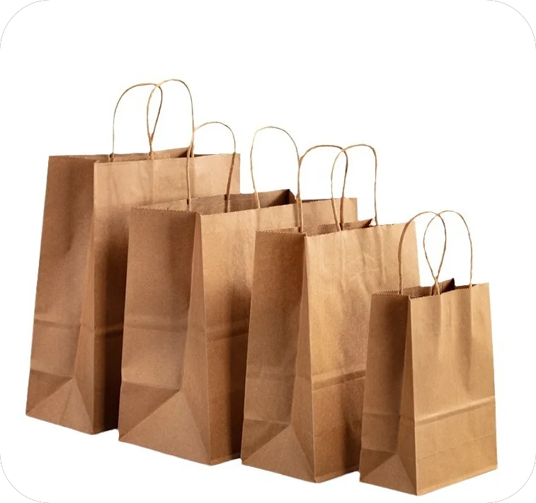 Custom eco friendly biodegradable brown fast food to go delivery paperbag restaurant takeout packaging take away kraft paper bag