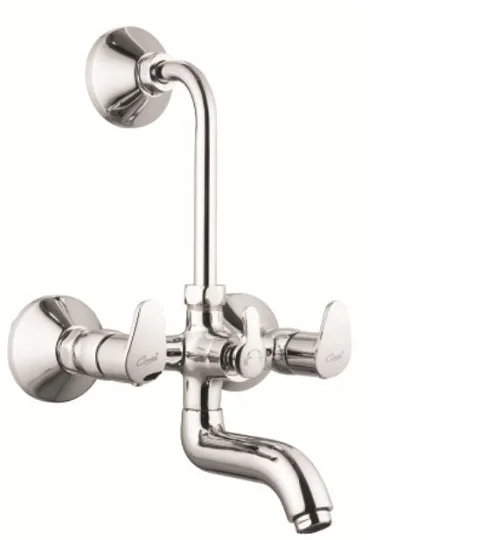 CORSA NANO Series Stainless Steel Wall Mixer Brass Finish L-Bend Quarter Turn Soft Foam Flow Tap Hot Cold Water Bathroom Outdoor