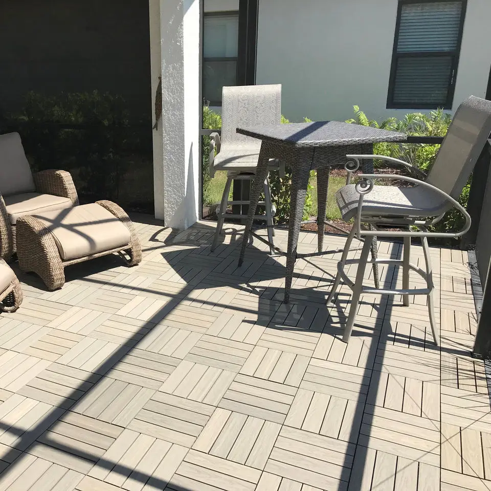 Courtyard 12 inch Composite Interlocking Deck Tile manufacture