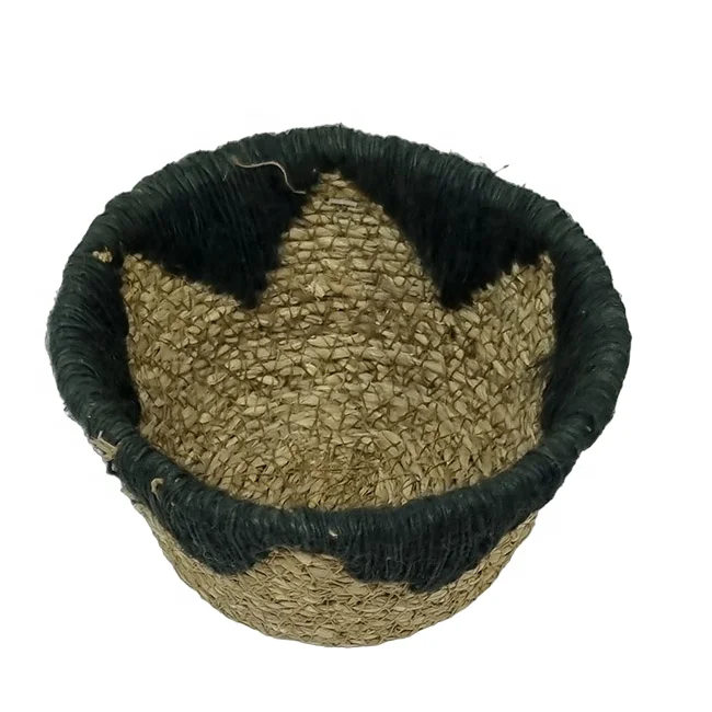 Vietnam High Quality Woven Seagrass Belly Basket Plastic Cotton Wicker Material for Storage Plant Pot Laundry Basket Storage