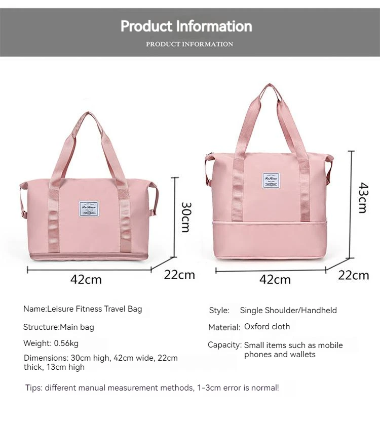 Large Capacity Folding Gym Backpack Sling Bags Tote Bag Duffle Overnight Foldable Travel Bags for Women