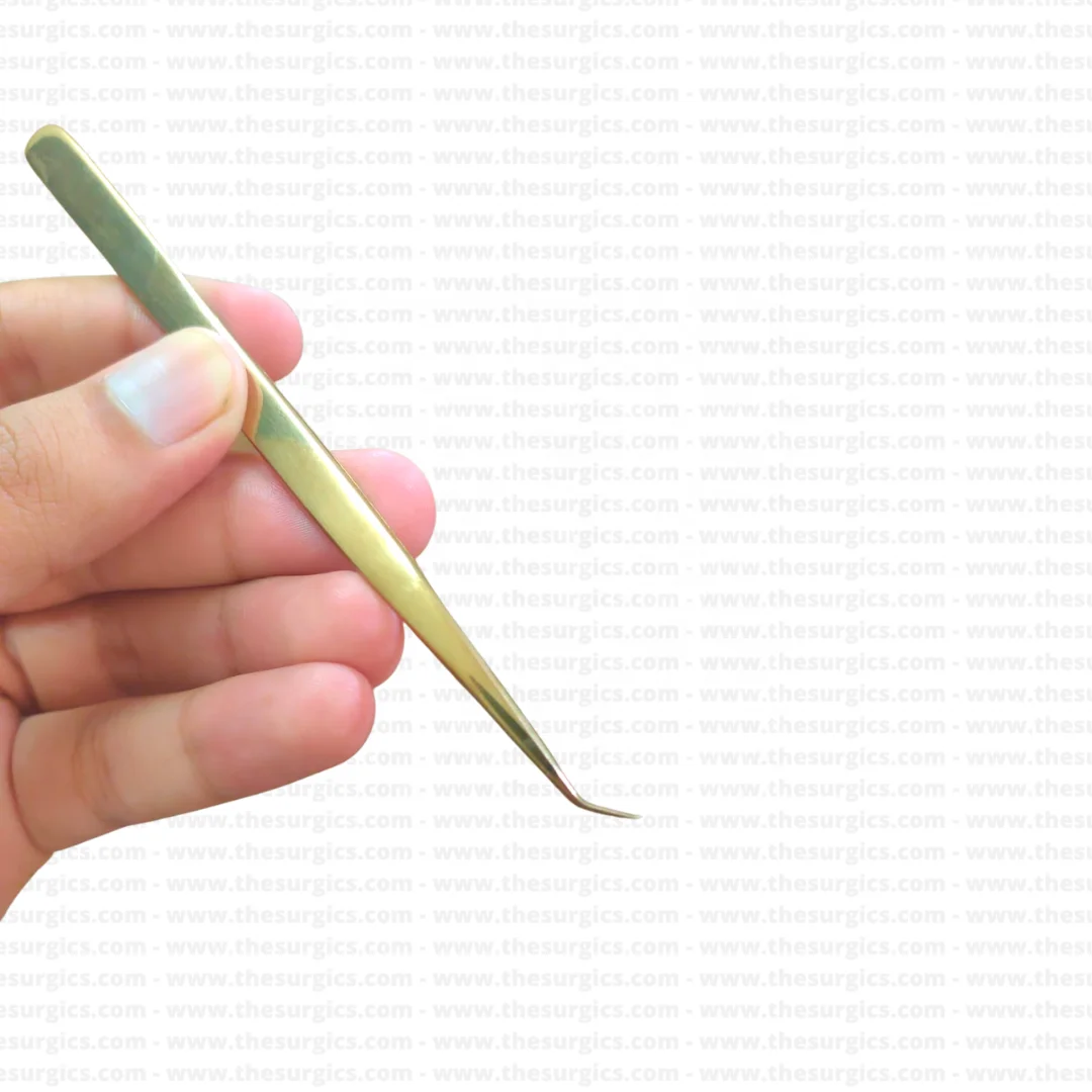 Gold Long Handle Isolation Tweezer Eyelash Extension Tweezers Custom Logo Private Label Stainless Steel Wholesale For Eyelashes