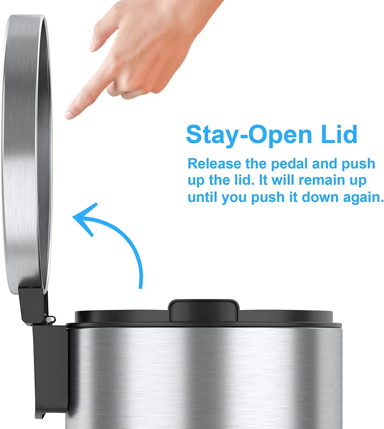 Best Selling Small Bathroom Trash Can Removable Inner Bucket Foot Pedal Stainless Steel Garbage Bin