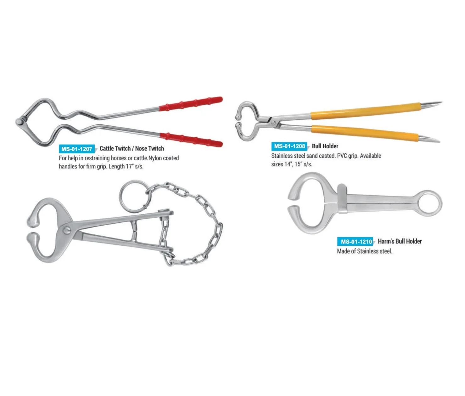 Cattle Twitch Nose Twitch Restraining Instruments Veterinary Surgical Stainless Steel Use For Animals Pakistan Mahersi