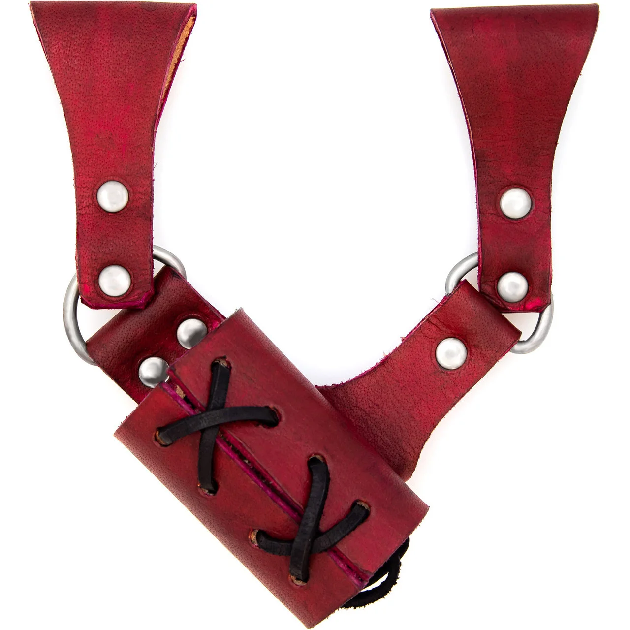 Top Quality Genuine Cow Leather Right Handed Renaissance Leather Sword Frog in Red Color Medieval Sword Frog & Sword Holster