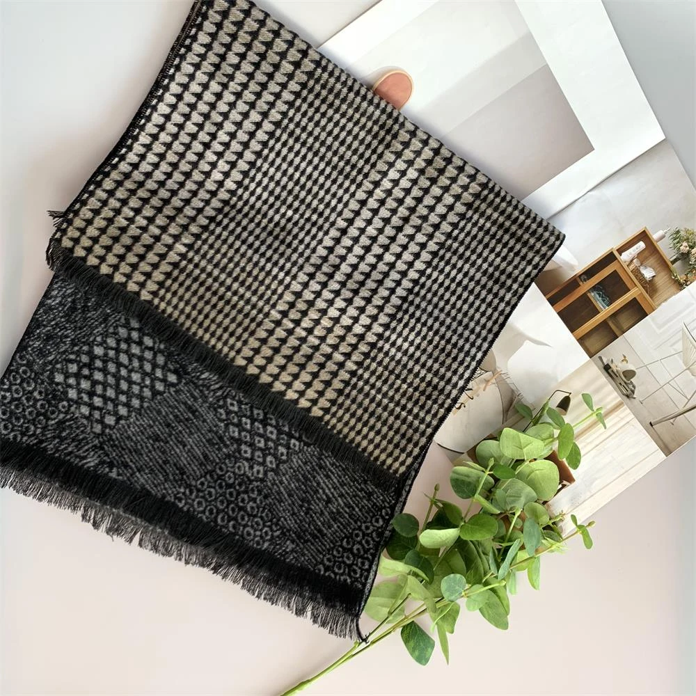 Fashion 180*30cm Scarves Man Autumn Winter Thick Warm Cashmere Business Long Wraps Boy Classic Shawl Muffler For Men