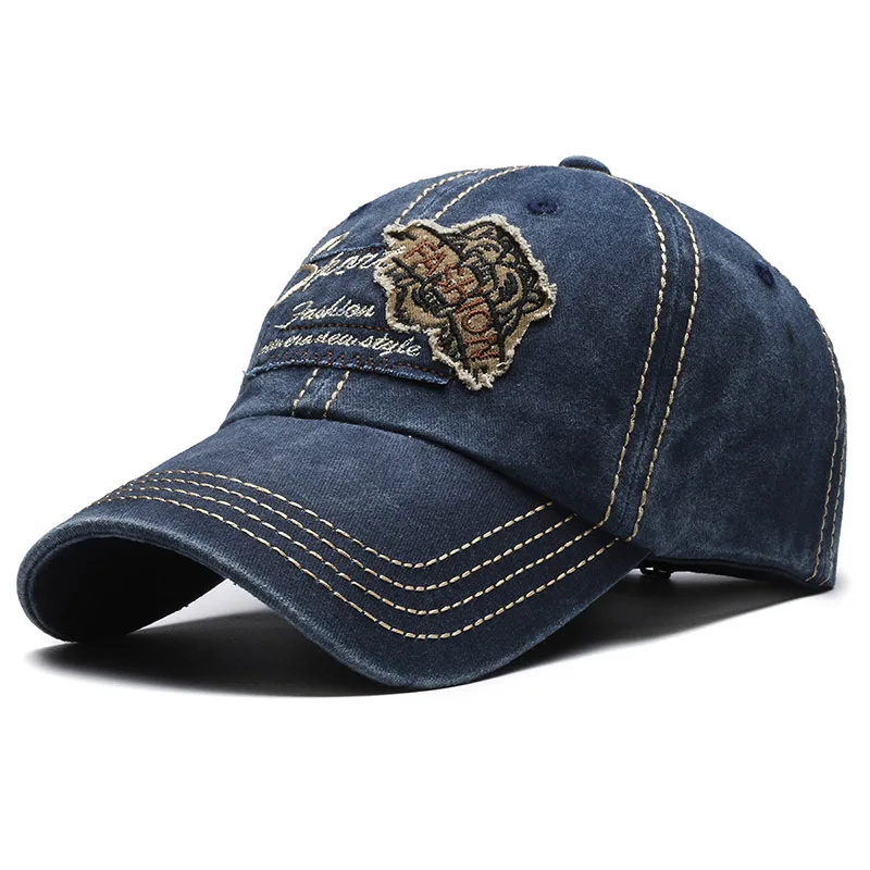 OEM ODM Customized Customized 6 panels Vintage washed cowboy baseball capsport baseball cap for Everyday Casual Wear Adults Size