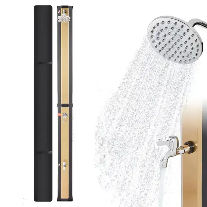 Energy Saving New Arrival 35L Golden Brushed Nickel Portable Outdoor Shower for Pools