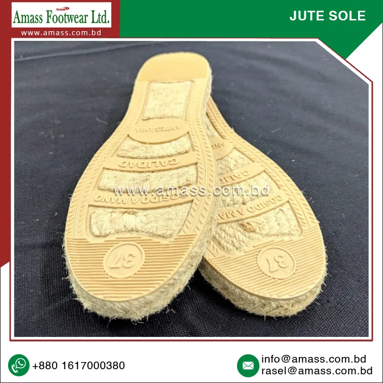 Leading Bangladesh Origin Supplier of 100% Handmade Jute & Rubber Material Customized Espadrilles Sole at Low Price