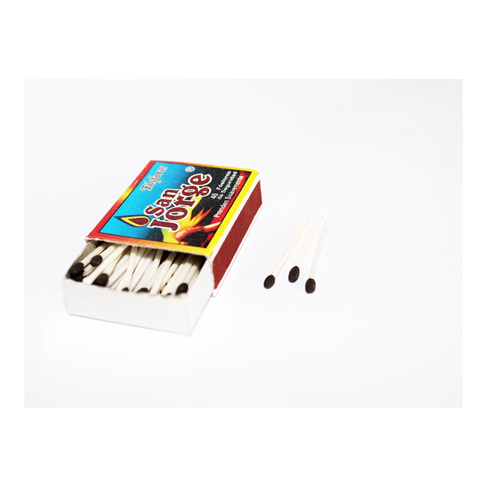 Hot Selling Wax Matches 40 X 33 X 12 MM from India 40 sticks safety matches in carton box packing