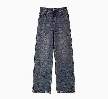 Oversized Baggy Straight Hip Hop Blue Wide Leg Pants Blue Jeans Pants Causal for Men