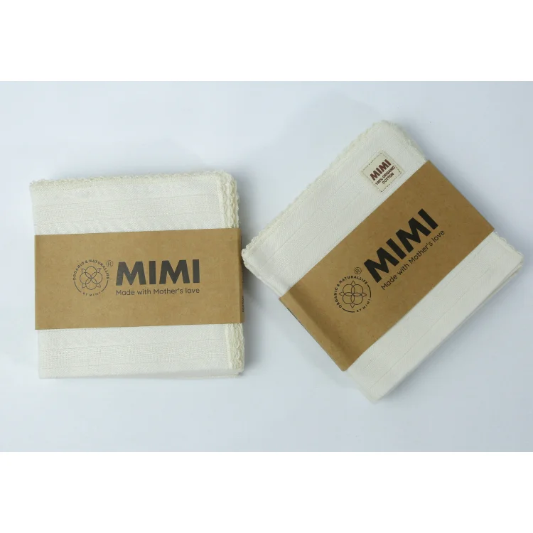 Set 5 pieces Washcloth Muslin Fabric 100% Organic Cotton High Quality From Vietnam Manufacturer High Grade Product
