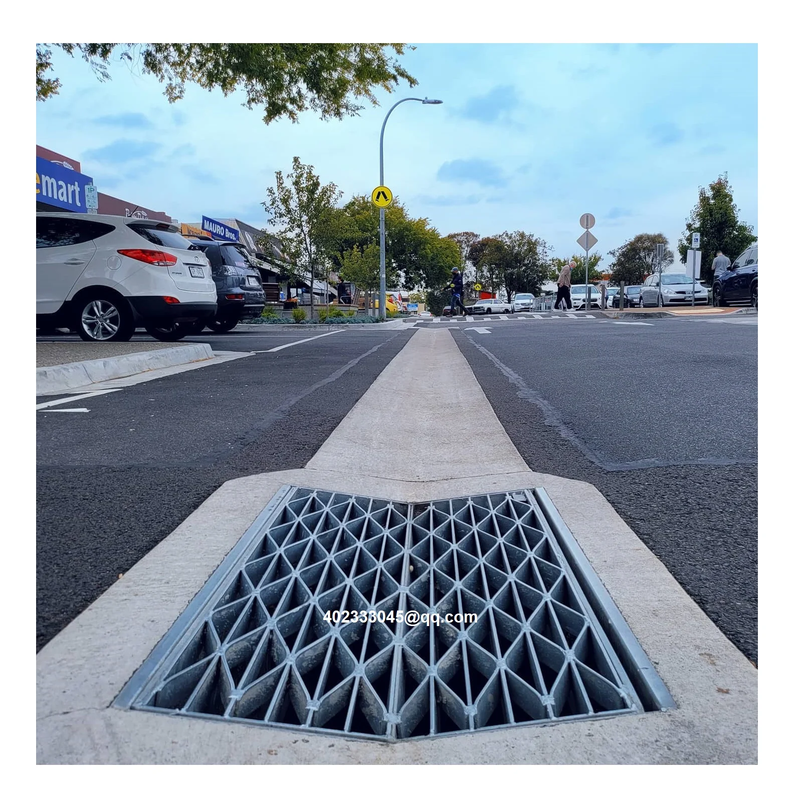 Outdoor drainage system sump pit trench drain steel grating cover
