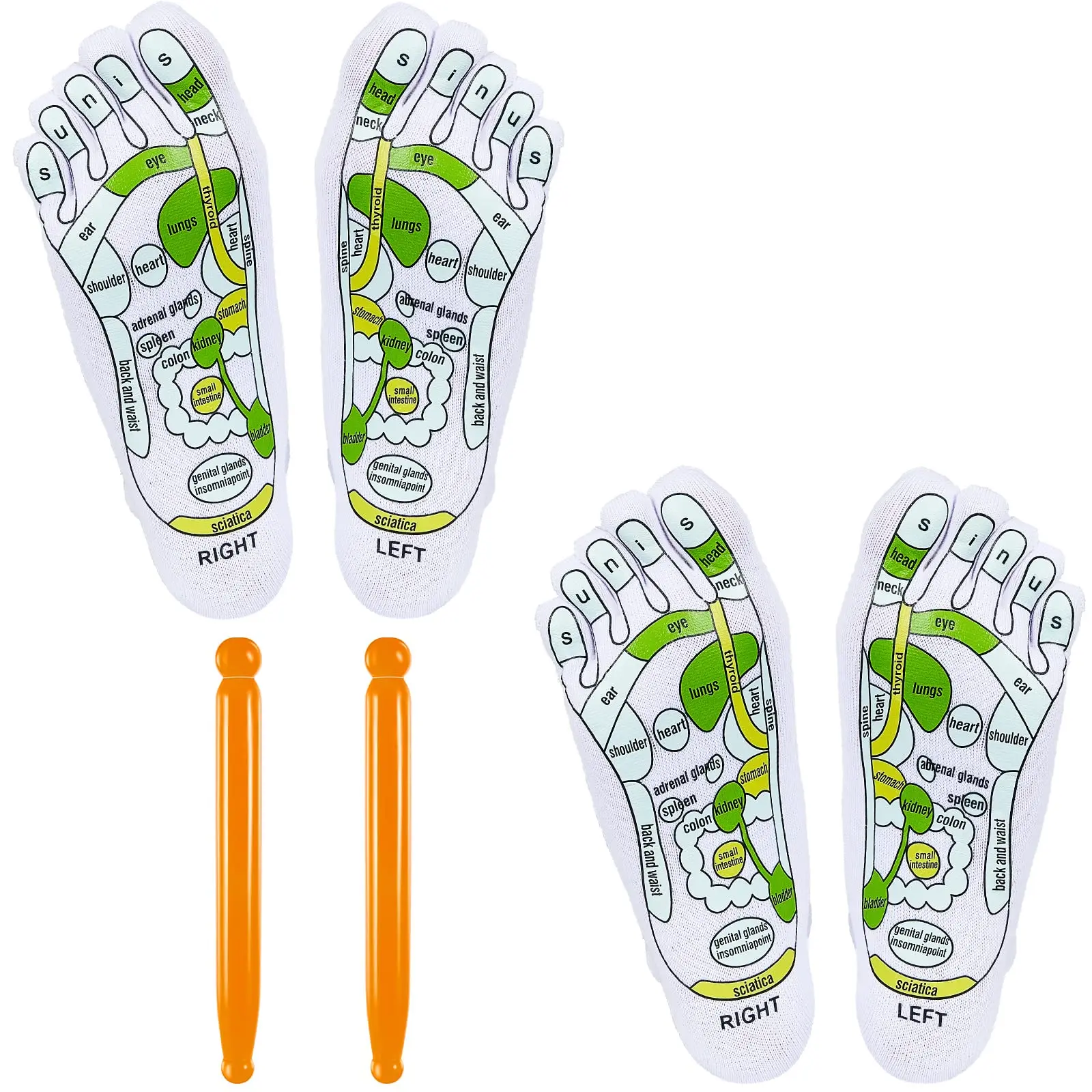 Wholesale Massaging Acupressure Foot Massage Sock Set Reflexology Socks With Trigger Point Massage Tool