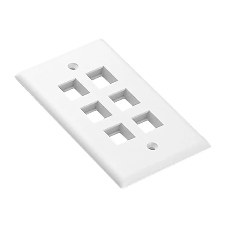 4 Port White Wall Plate with Standard Size Keystone