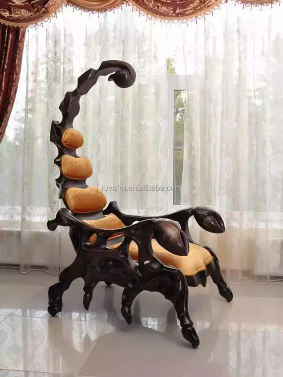 A Scorpion Armchair Carved From Fiberglass Wood Finishing Unusual Modern Leather Armchairs Bedroom Furniture Club Luxury Chair