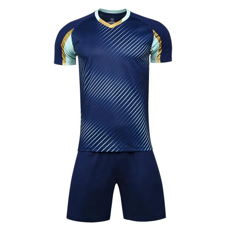 2022 настраиваемая Высококачественная футбольная одежда поставщик Camiseta Blanco Y синий Camisetas De Futbol Baratos Mayoreo комплект футбольных