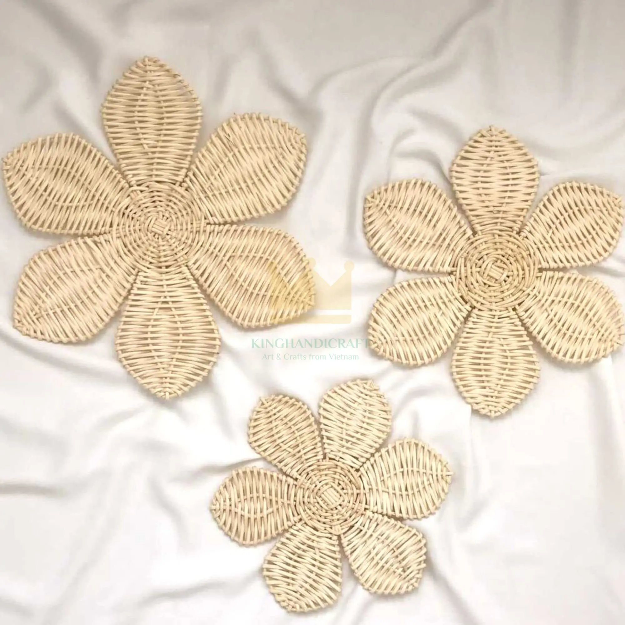 OEM service rattan handmade Rattan flower wall decor home beauty decoration many shape and size