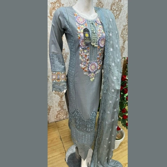 2024 Ssumaira Collection Pakistani Brand Dresses MARIA B Luxury Festive Lawn Latest Collection 03 Piece Unstitched Ladies Suits