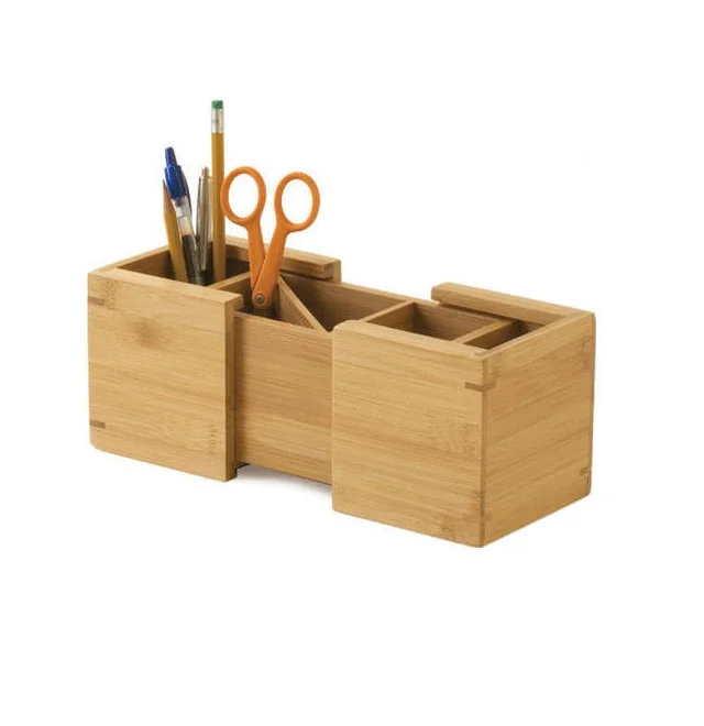 School Decoration Wooden Office Desk Organizer Multi-Functional Stationary Storage At Cheap Price
