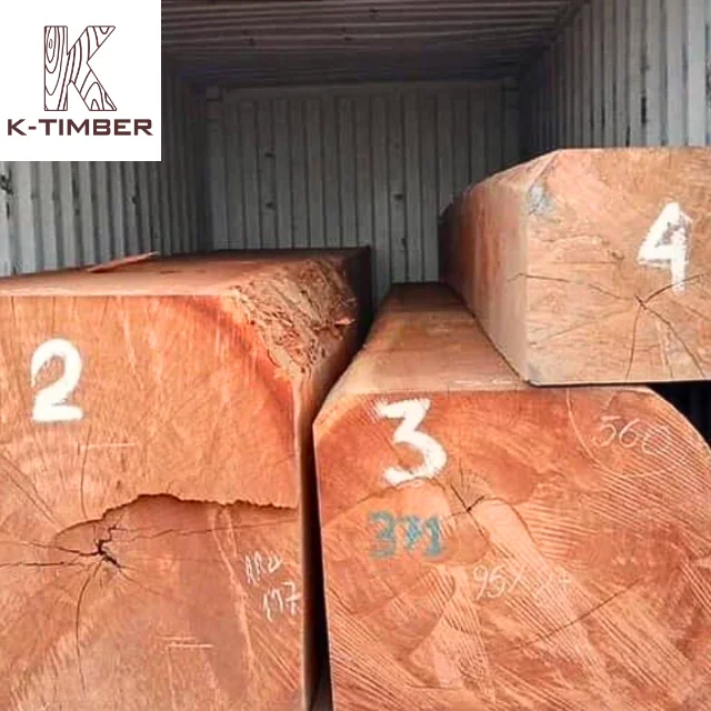 Sipo Square Log Africa Supplier Hardwood Floor Walnut Wood Pine Wood Oak Lumber Logs Wooden Board Timber Pallet K-Timber
