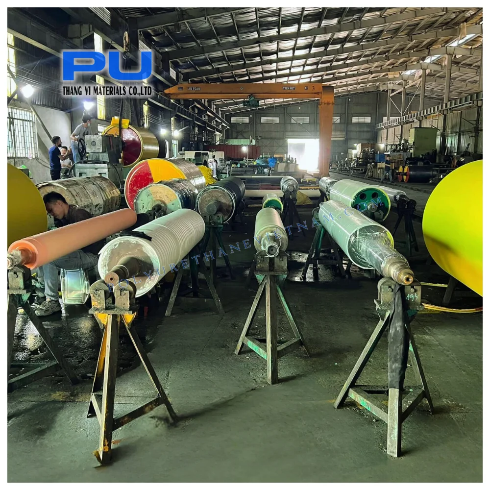 Polyurethane roller ( PU roller ) polyurethane wheel with aluminum center installed for production machines