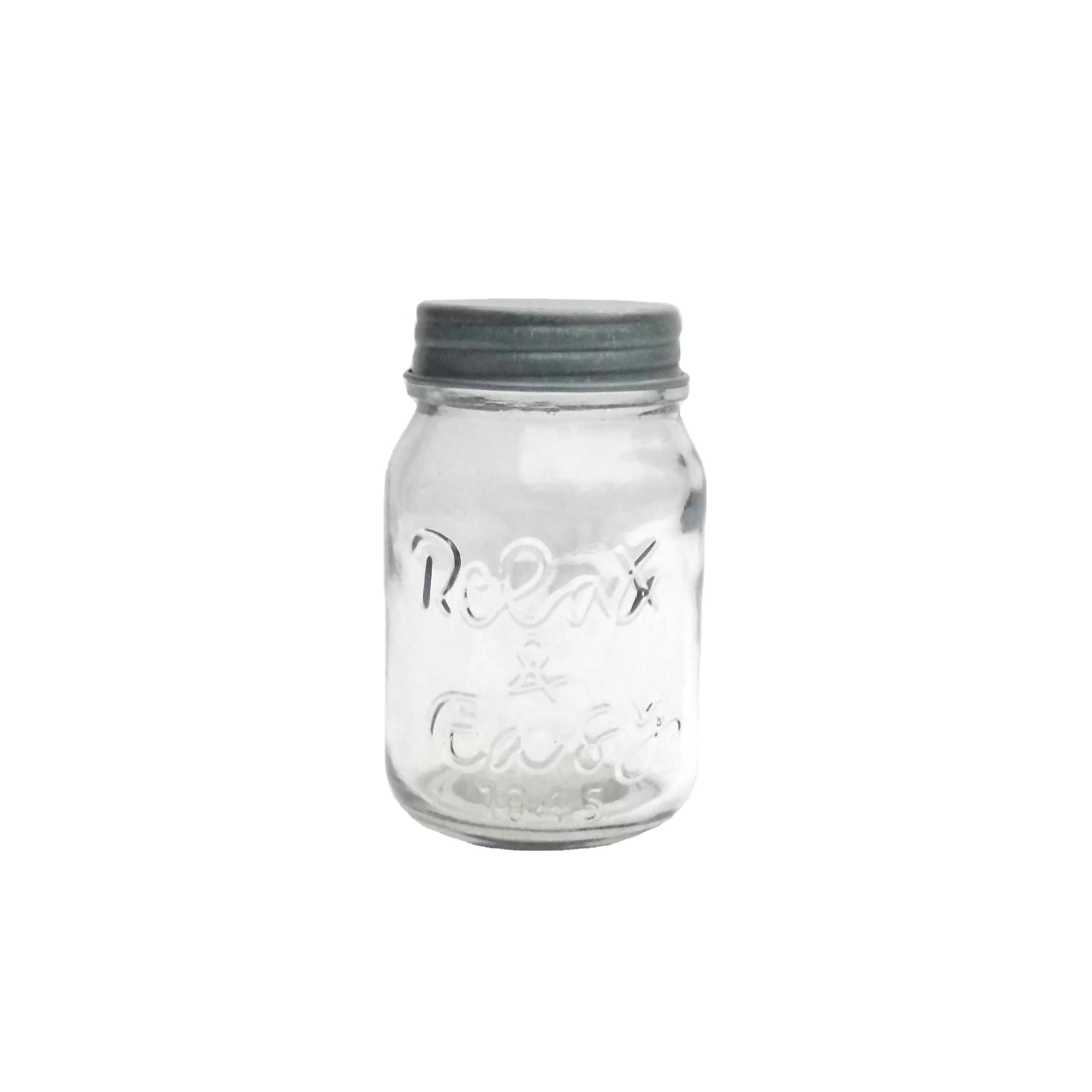 glass food storage container jar with private logo engraving round shape glass jar with lid